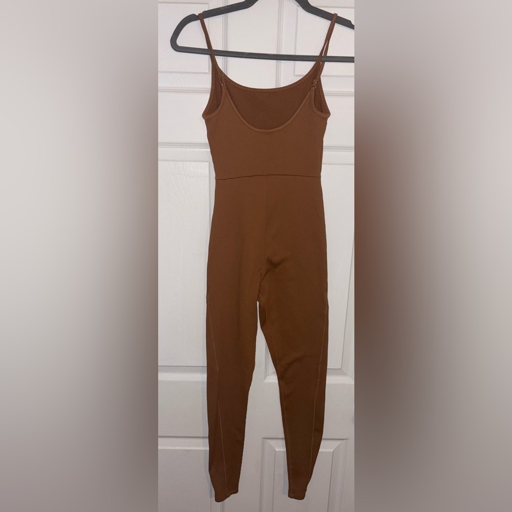 Brown Ribbed Wild Fable Athletic Jumpsuit Size Small - Picture 4 of 6
